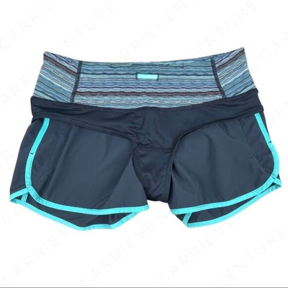 Lululemon Run Times Shorts Navy Space Dye Retro Style Athletic Running Size 4 - Picture 4 of 10